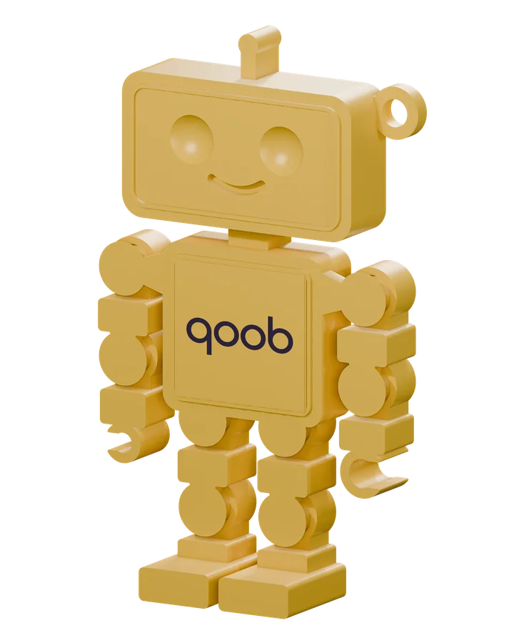 Qooboid in Sunshine Yellow, angled view